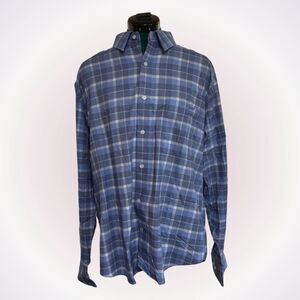 Tommy Hilfiger Blue Plaid Button-Up Shirt | Sz 16-16.5
